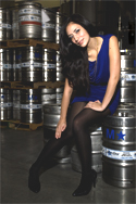 Model on Beer kegs Before